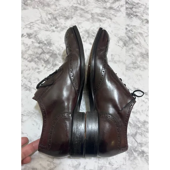 Adam Derrick To Boot New York Men's Shoes 10 Wingtip Oxford Brown Leather Dressy