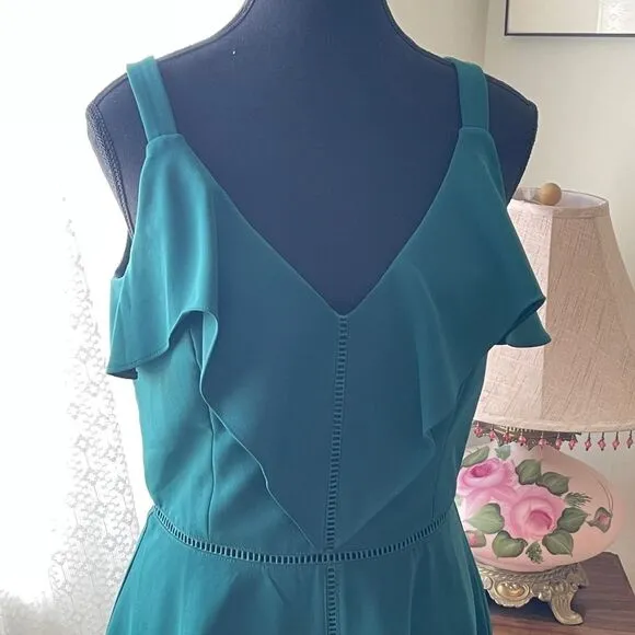 Adelyn Rea/Teal Dress/Sml/ cut out ruffle
