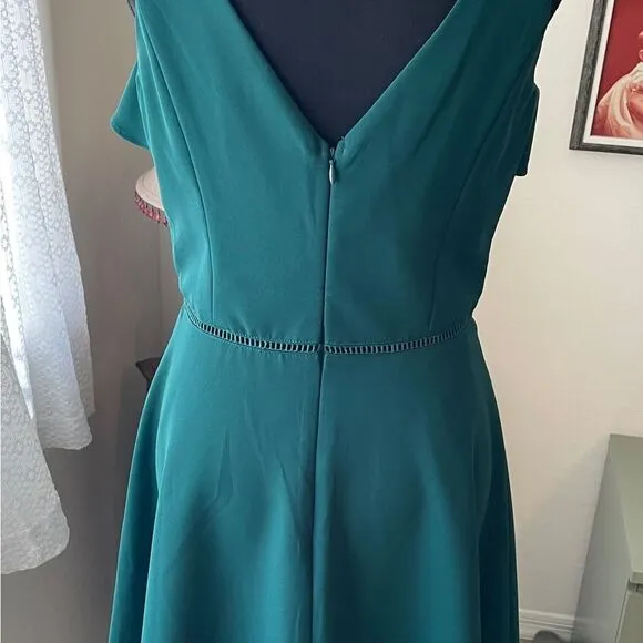 Adelyn Rea/Teal Dress/Sml/ cut out ruffle