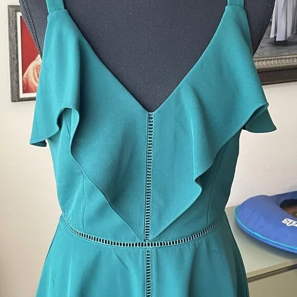 Adelyn Rea/Teal Dress/Sml/ cut out ruffle