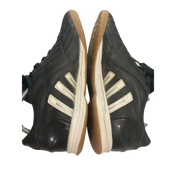 Adidas 132254 Men's Size 7 Black Leather Gum Sole Indoor Soccer sneakers Shoes