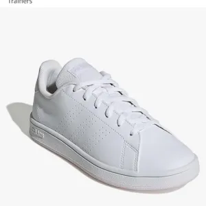 adidas Advantage Base Court Lifestyle White leather pink suede Trainers Sz 7.5