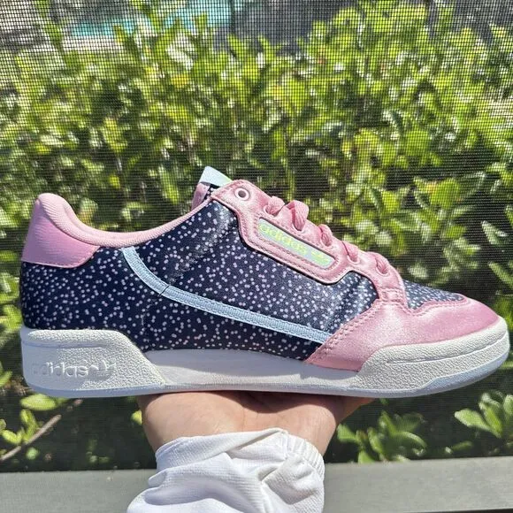 Adidas Continental 80 True Pink Glow Blue Women's Athletic Shoes EE5060 Size 8