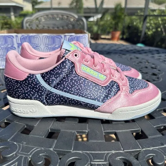 Adidas Continental 80 True Pink Glow Blue Women's Athletic Shoes EE5060 Size 8