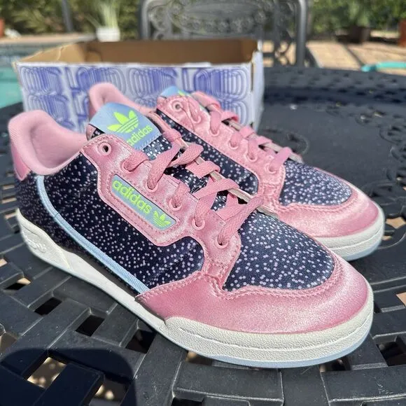 Adidas Continental 80 True Pink Glow Blue Women's Athletic Shoes EE5060 Size 8