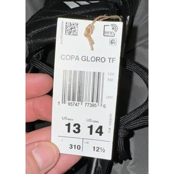 Adidas Copa Gloro TF Mens Leather Indoor Soccer Turf Shoes Size 13 Black White