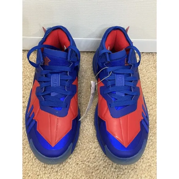 Adidas D.O.N. Issue 4 J Spiderpunk  Blue Red Basketball Shoes HR1628 Kids Size 6