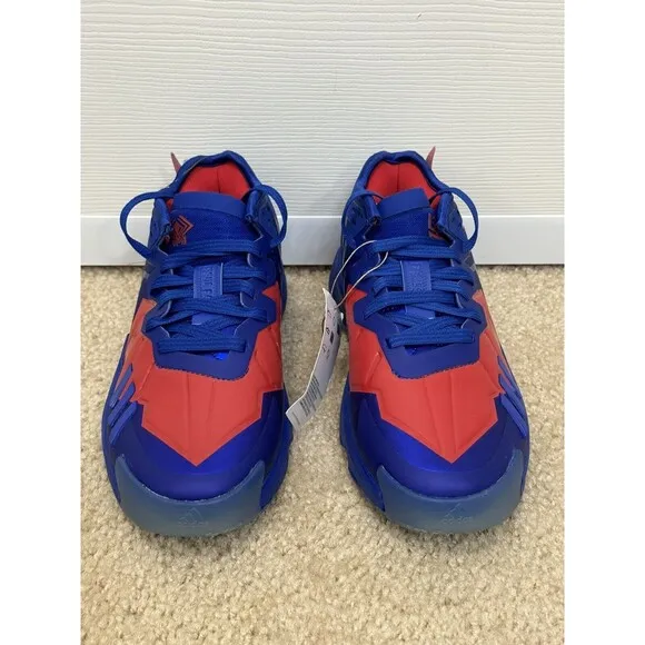 Adidas D.O.N. Issue 4 J Spiderpunk  Blue Red Basketball Shoes HR1628 Kids Size 6