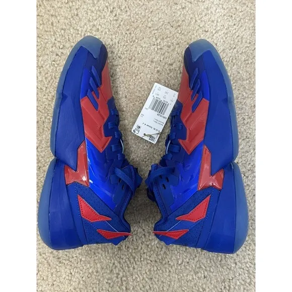 Adidas D.O.N. Issue 4 J Spiderpunk  Blue Red Basketball Shoes HR1628 Kids Size 6