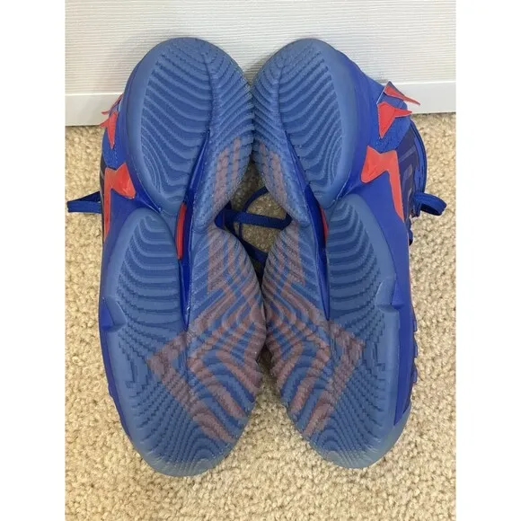 Adidas D.O.N. Issue 4 J Spiderpunk  Blue Red Basketball Shoes HR1628 Kids Size 6