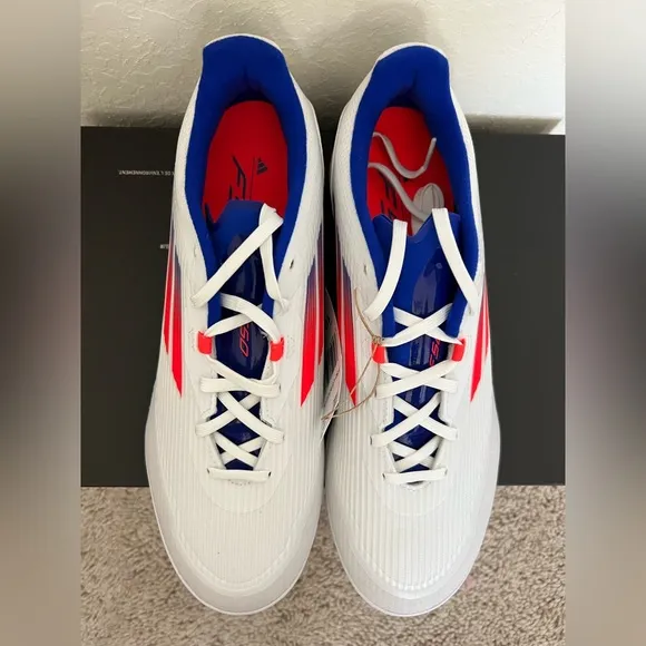 Adidas F50 League Indoor Soccer Shoes White Blue Red