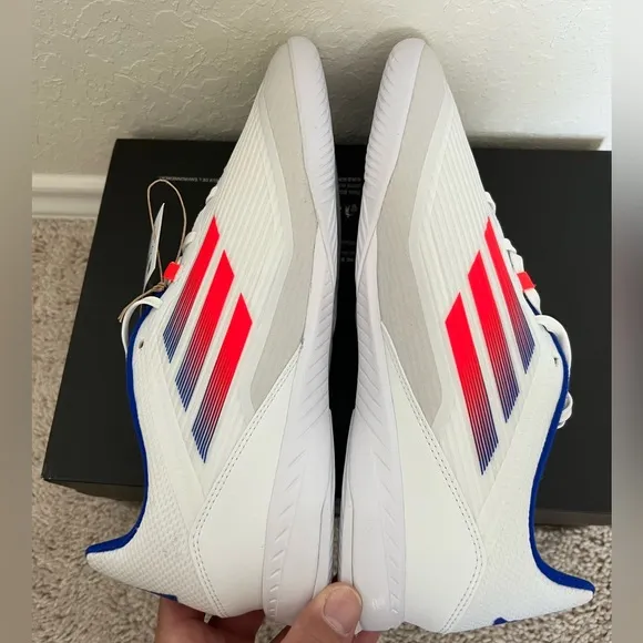 Adidas F50 League Indoor Soccer Shoes White Blue Red