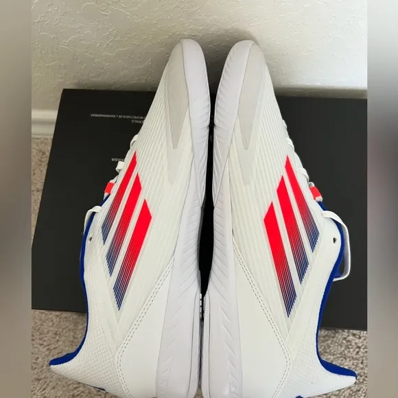 Adidas F50 League Indoor Soccer Shoes White Blue Red
