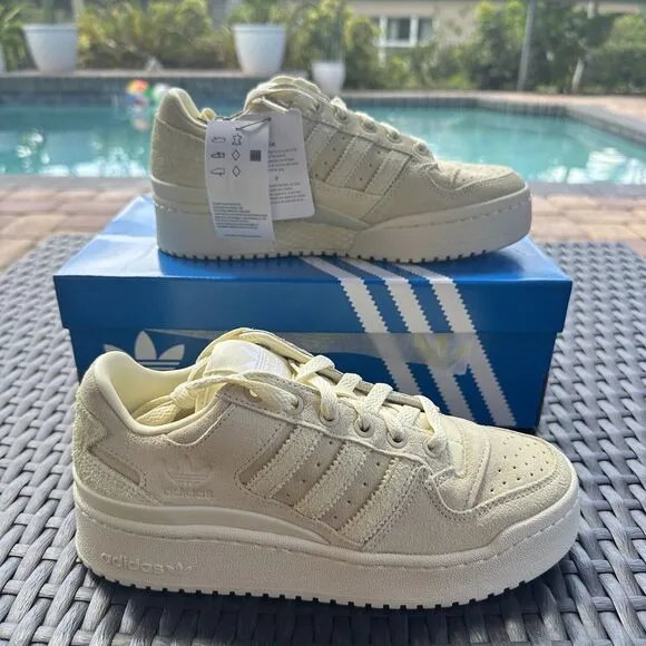 Adidas Forum Bold Stripes Cream Women's Athletic Shoes ID3154