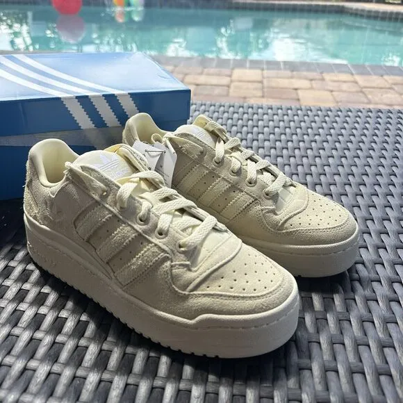 Adidas Forum Bold Stripes Cream Women's Athletic Shoes ID3154