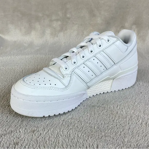 Adidas Forum Bold Stripes Womens Platform Sneakers Shoes 7.5 White Leather NEW