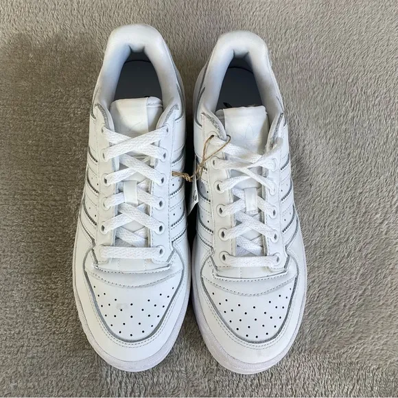 Adidas Forum Bold Stripes Womens Platform Sneakers Shoes 7.5 White Leather NEW