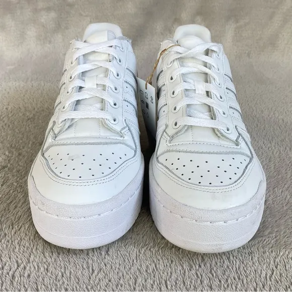 Adidas Forum Bold Stripes Womens Platform Sneakers Shoes 7.5 White Leather NEW