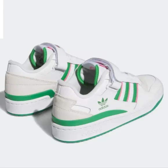 Adidas Forum Low Shoes Women's 7 Men's 5.5 Cloude White/ Green/ Lucid Pink