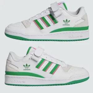 Adidas Forum Low Shoes Women's 7 Men's 5.5 Cloude White/ Green/ Lucid Pink