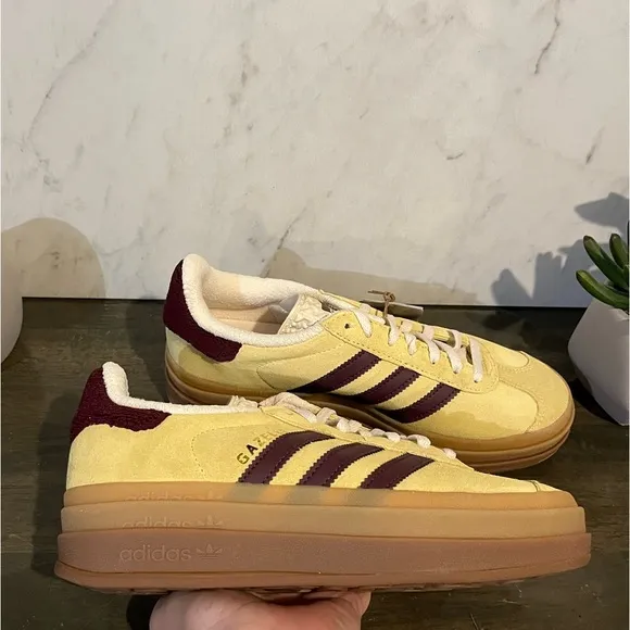 adidas Gazelle Bold Almost Yellow / Maroon