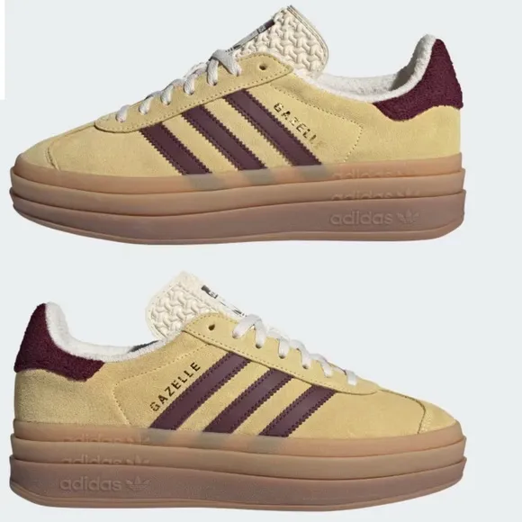 adidas Gazelle Bold Almost Yellow / Maroon