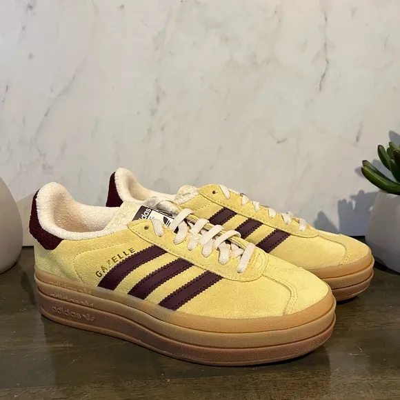 adidas Gazelle Bold Almost Yellow / Maroon
