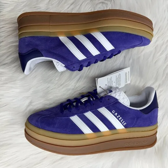 Adidas Gazelle Bold Low Womens Sportswear Shoes Purple IE0419 NEW Multi Sz