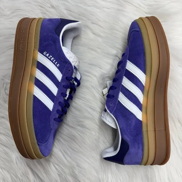 Adidas Gazelle Bold Low Womens Sportswear Shoes Purple IE0419 NEW Multi Sz
