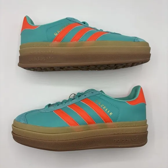 Adidas Gazelle Bold Mint Rush/Orange Womens‎ Platform Shoes IG4386 NEW Size 5.5