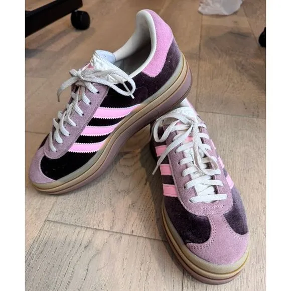 Adidas Gazelle Bold Shoes Brown Pink Size 8 Women S