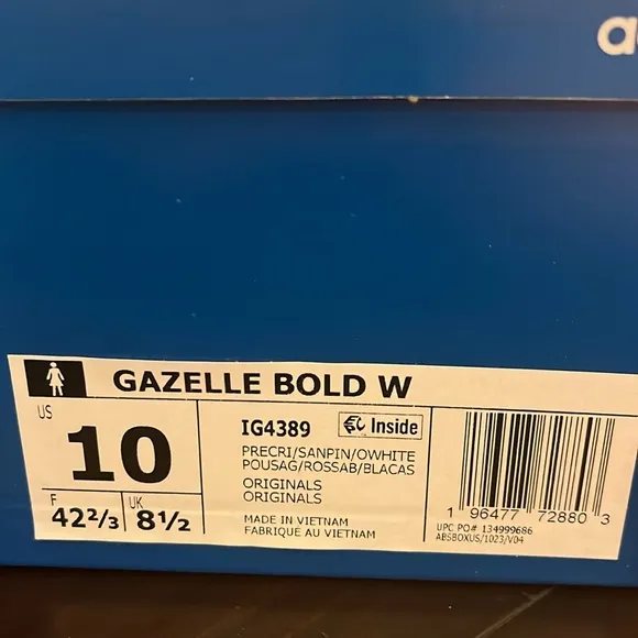 Adidas Gazelle Bold Velour Shoes Sneakers new Women’s Size 10