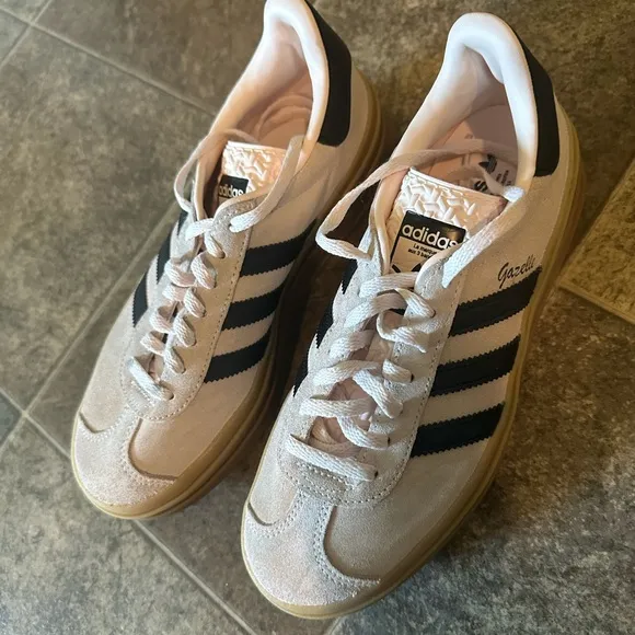 Adidas Gazelle Bold Women's Shoes - Cream and Black