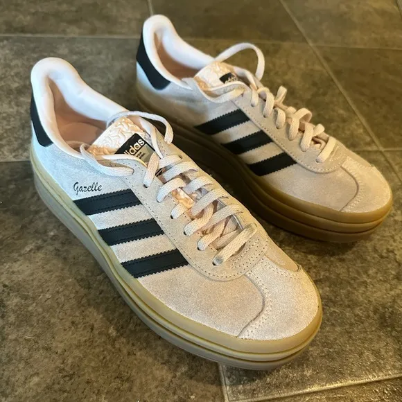 Adidas Gazelle Bold Women's Shoes - Cream and Black