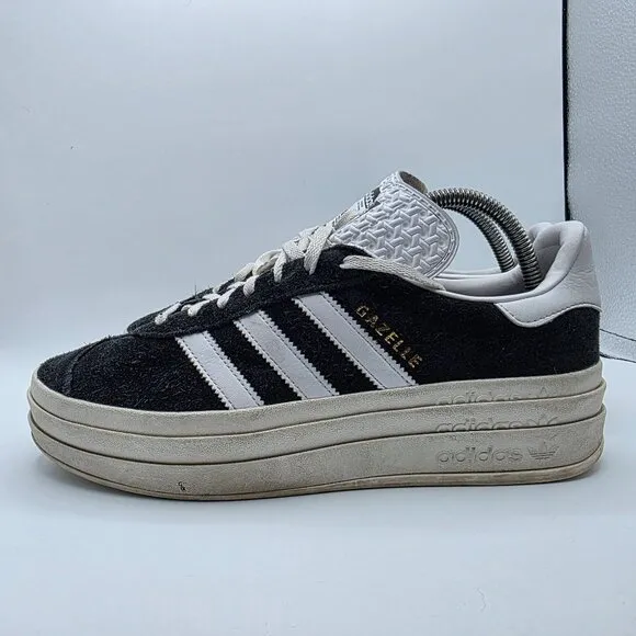 Adidas Gazelle Bold Womens Size 9.5 Black White Platform Sneakers Shoes HQ6912