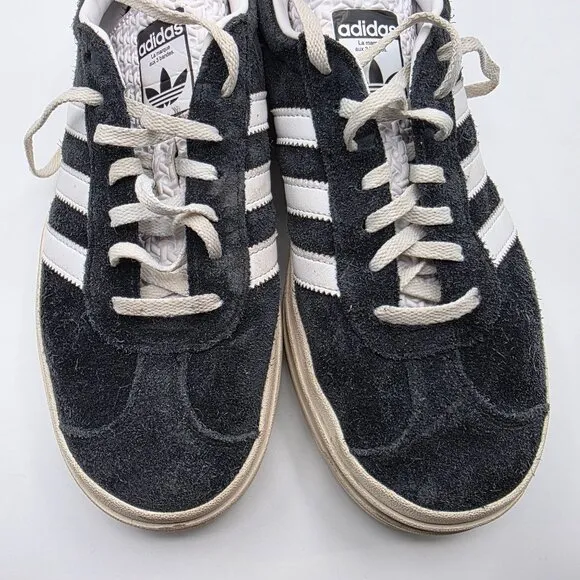Adidas Gazelle Bold Womens Size 9.5 Black White Platform Sneakers Shoes HQ6912