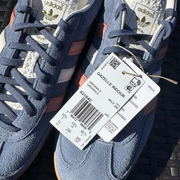 Adidas Gazelle Indoor Blue Blink Wonder Clay Men's Athletic Shoes IG1640 Size 11