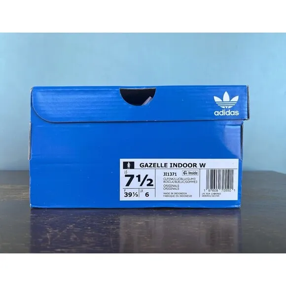 Adidas Gazelle Indoor Clear Pink/Lucid Blue Women's Size 7.5 JI1371