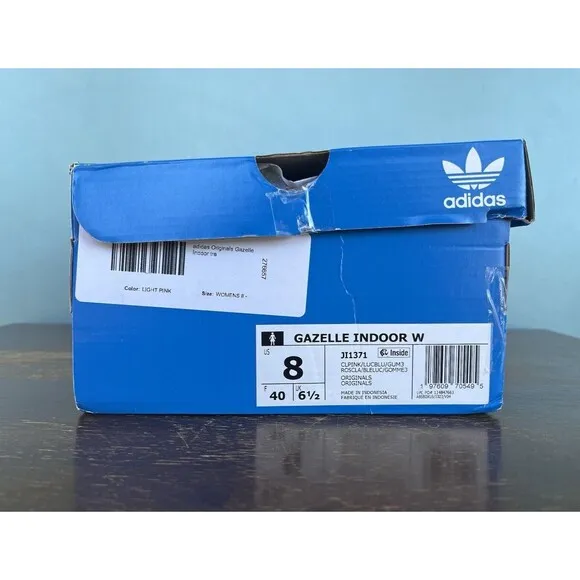 Adidas Gazelle Indoor Clear Pink/Lucid Blue Women's Size 8 JI1371