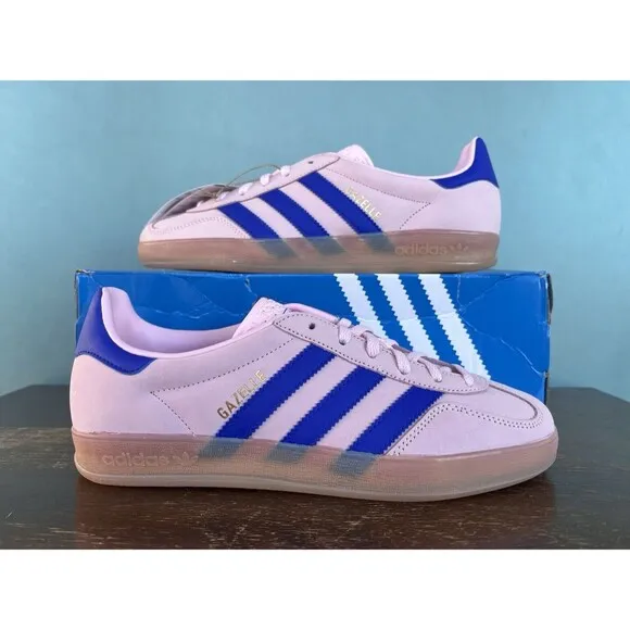 Adidas Gazelle Indoor Clear Pink/Lucid Blue Women's Size 8 JI1371