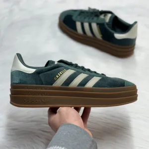 Adidas Gazelle Low Velvet Womens Shoes Green IG4391 NEW Multi Sz