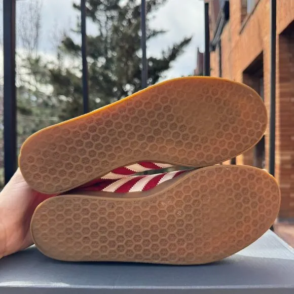Adidas Gazelle Sneaker Shoes in Suede Red White Gum