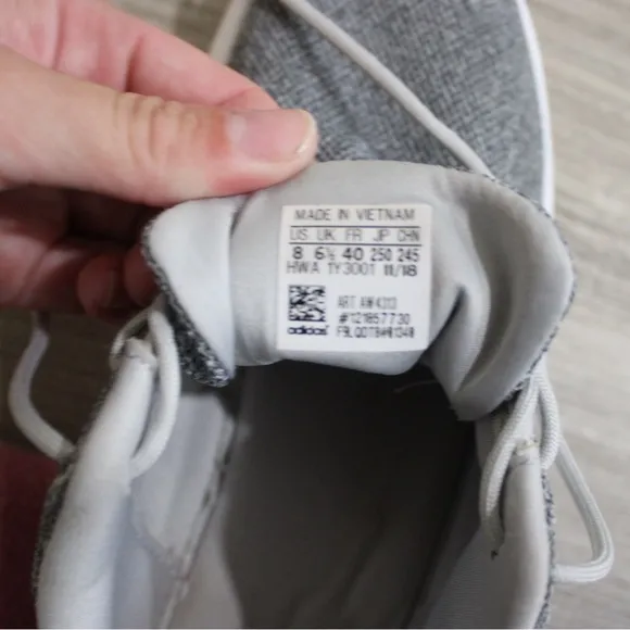 Adidas Gray and White Athletic Shoes with Cushioned Soles