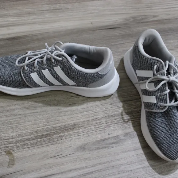 Adidas Gray and White Athletic Shoes with Cushioned Soles