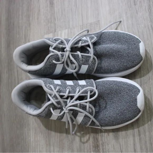 Adidas Gray and White Athletic Shoes with Cushioned Soles