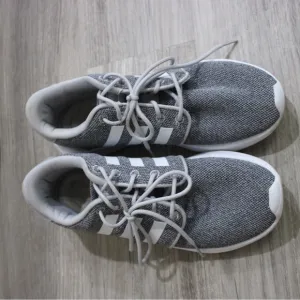 Adidas Gray and White Athletic Shoes with Cushioned Soles