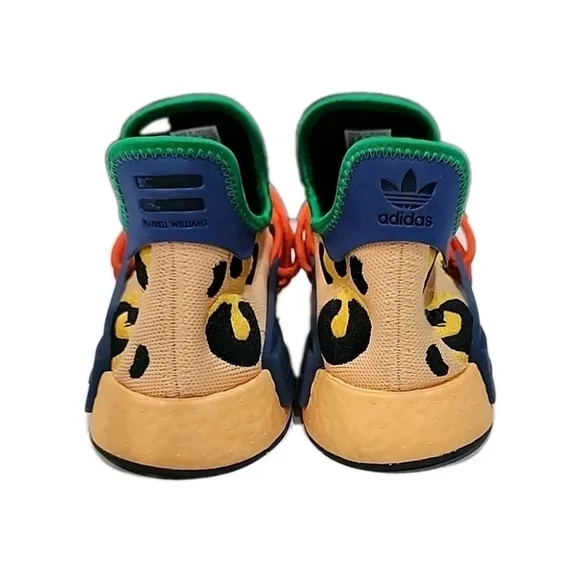Adidas HU PHARRELL NMD Sneakers Yellow Black Leopard Cheetah Shoes Mens Size 14