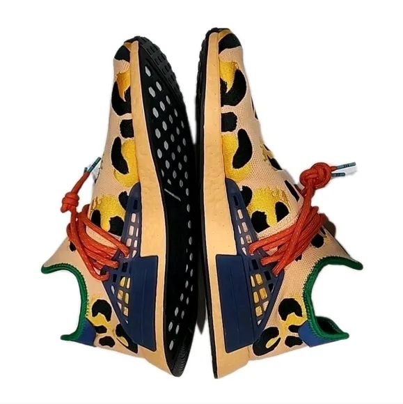 Adidas HU PHARRELL NMD Sneakers Yellow Black Leopard Cheetah Shoes Mens Size 14