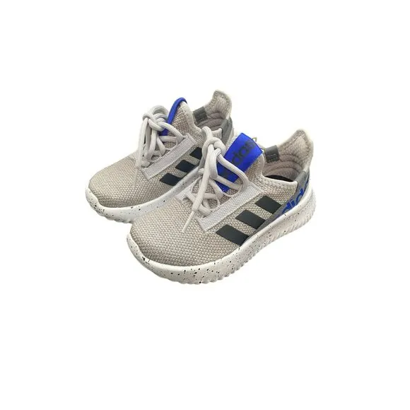 Adidas Kids Kaptir 2.0‎ Running Shoes Sz 11.5K Grey &amp; Blue Mesh Upper