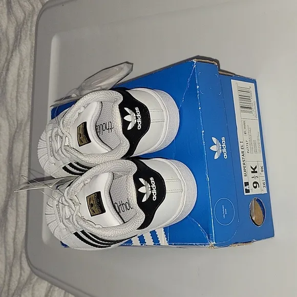 Adidas Kids Superstar White and Black Shoes